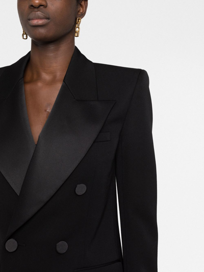 Shop Saint Laurent Double-breasted Blazer In Black