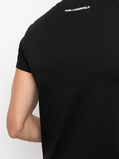 Shop Karl Lagerfeld Ikonik 2.0 Organic-cotton T-shirt In Black