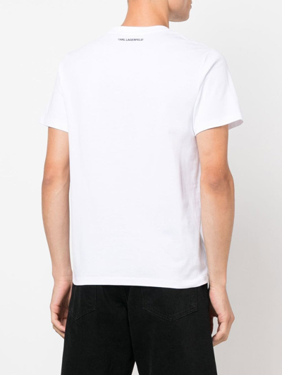 Shop Karl Lagerfeld Ikonik Appliqué-detail T-shirt In White