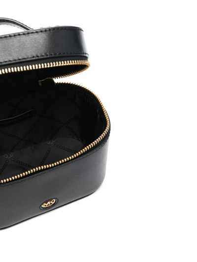 Shop Michael Kors Logo-plaque Leather Crossbody Bag In Black