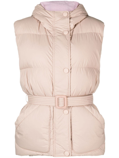 Shop Ienki Ienki Belted-waist Puffer Vest In Pink