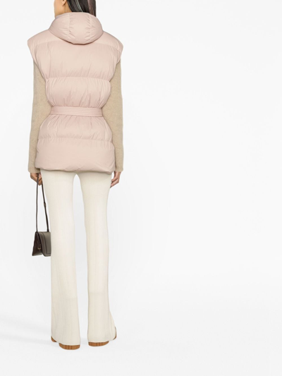 Shop Ienki Ienki Belted-waist Puffer Vest In Pink