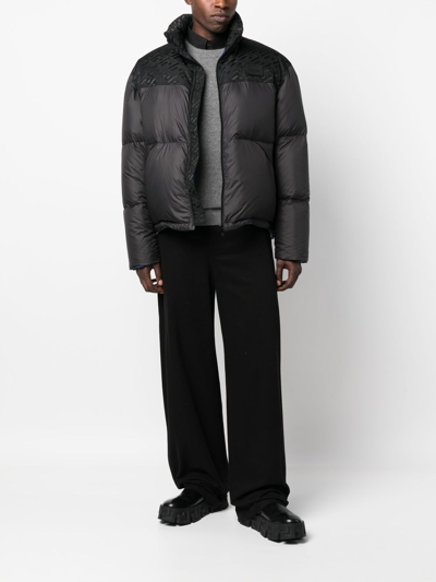 Versace Zip-fastening Padded Jacket In Black