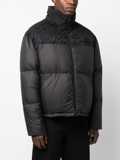 Versace Zip-fastening Padded Jacket In Black