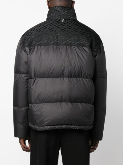 Versace Zip-fastening Padded Jacket In Black