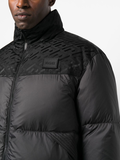 Versace Zip-fastening Padded Jacket In Black