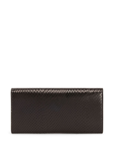 Shop Giuseppe Zanotti Selene Snake-embossed Wallet In Black