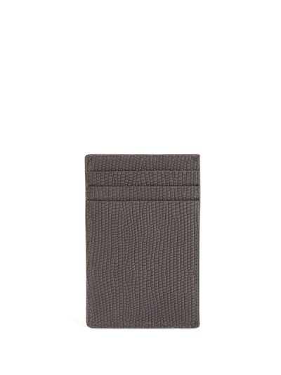 Shop Giuseppe Zanotti Albert Leather Cardholder In Grey