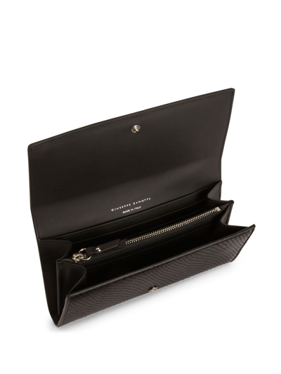Shop Giuseppe Zanotti Selene Snake-embossed Wallet In Black