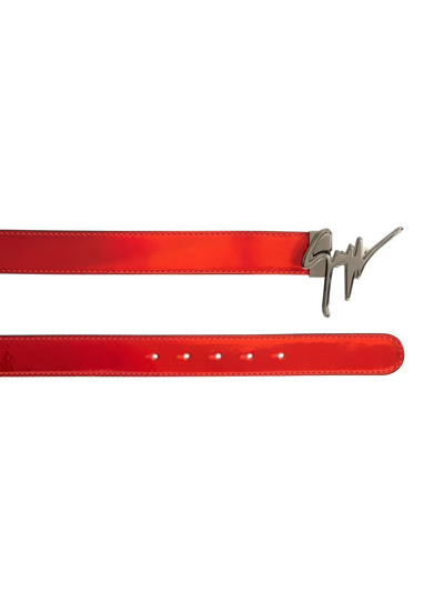Shop Giuseppe Zanotti Giuseppe Logo-buckle Belt In Red