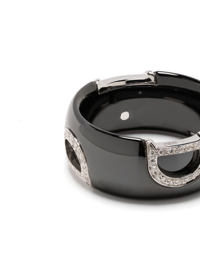 Shop Damiani 18kt White Gold D.icon Diamond Ring In Black