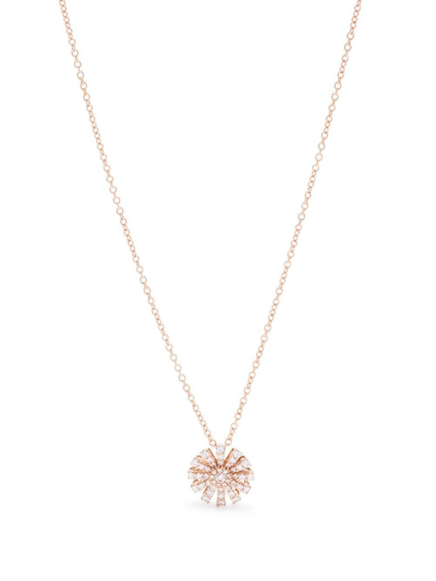 Shop Damiani 18kt Rose Gold Margherita Diamond Necklace In Pink