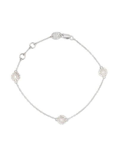 Shop Damiani 18kt White Gold Margherita Diamond Bracelet In Silver