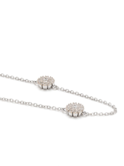 Shop Damiani 18kt White Gold Margherita Diamond Bracelet In Silver