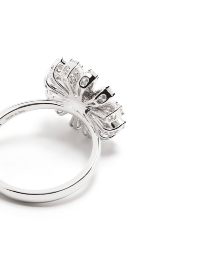 Shop Damiani 18kt White Gold Margherita Diamond Ring In Silver