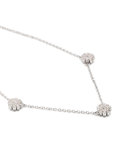 Shop Damiani 18kt White Gold Margherita Diamond Necklace In Silver