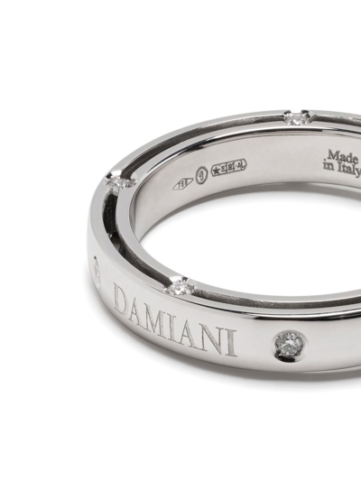 Shop Damiani 18kt White Gold D.side Diamond Ring In Silver