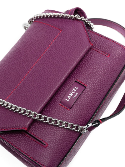 Shop Lancel Ninon Small Flap Bag In Purple