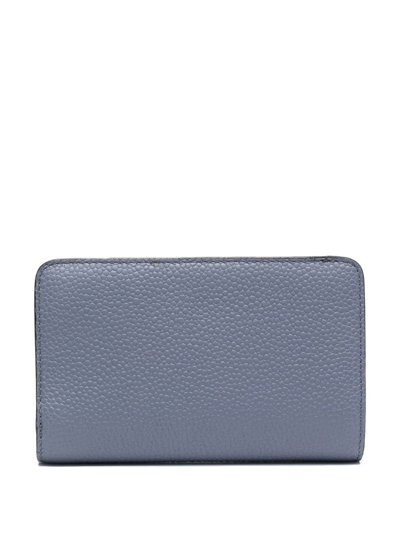 Shop Lancel Ninon Rectangular Compact Zipped Wallet In Blue