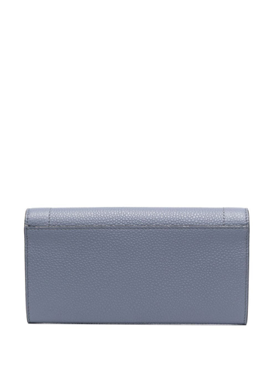 Shop Lancel Ninon Long Flap Wallet In Blue