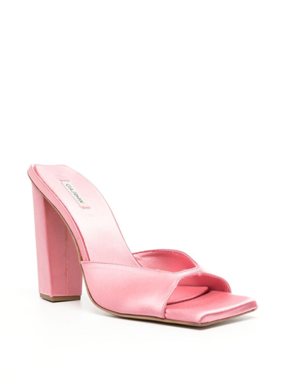 Shop Gia Borghini Rosie Satin 125mm Mules In Pink