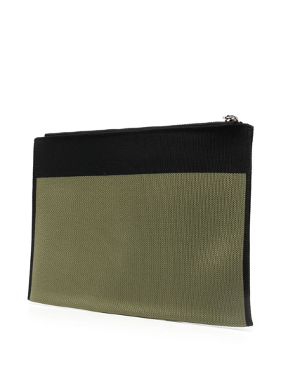 Shop Marni Logo-jacquard Clutch Bag In Green