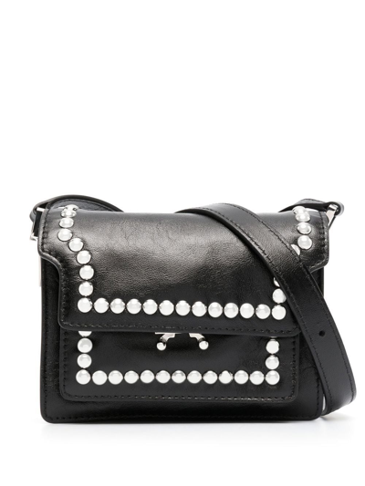Shop Marni Trunk Stud-embellished Shoulder Bag In Black