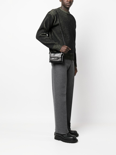 Shop Marni Trunk Stud-embellished Shoulder Bag In Black