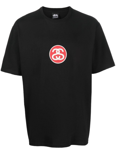 Shop Stussy Logo-print T-shirt In Black