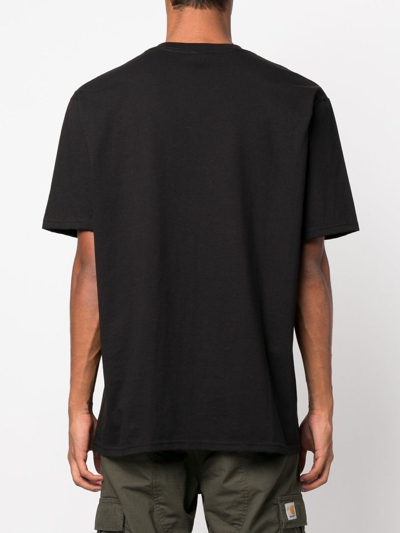 Shop Stussy Logo-print T-shirt In Black