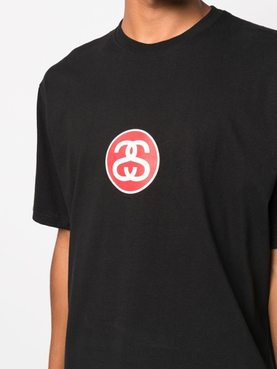 Shop Stussy Logo-print T-shirt In Black