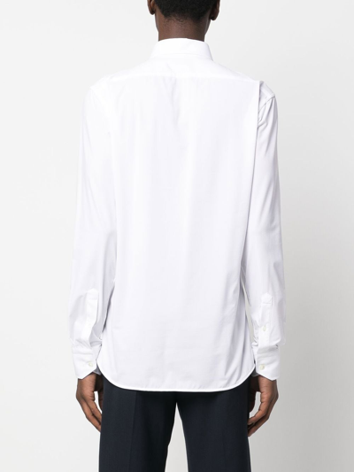 Traiano Milano Long-sleeve Stretch Shirt In White