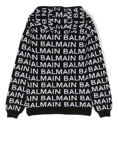 Balmain Logo-intarsia Jumper In Black