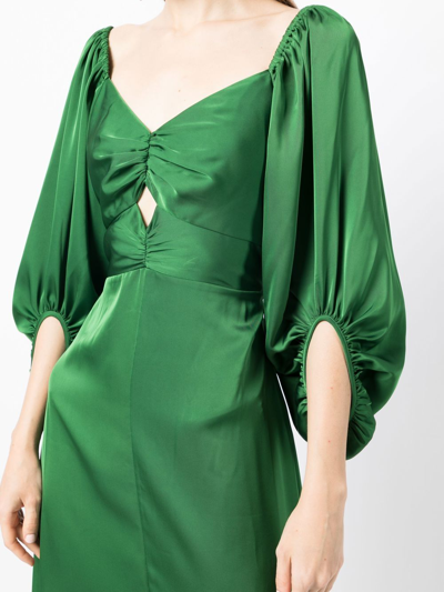 Shop Sachin & Babi Angelina Balloon-sleeved Gown In Green