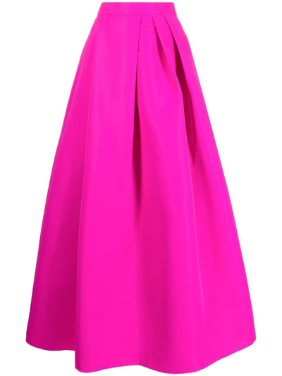 Sachin & Babi Leighton Flared Pleated Midi-skirt In Pink