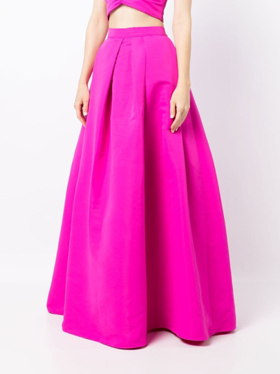 Sachin & Babi Leighton Flared Pleated Midi-skirt In Pink