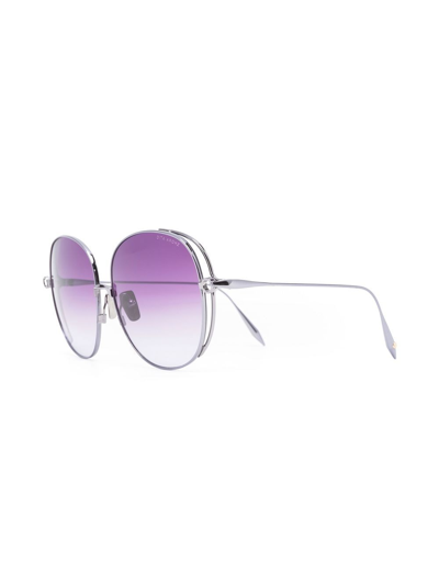 Shop Dita Eyewear Arohz Oversize Round-frame Sunglasses In Silver