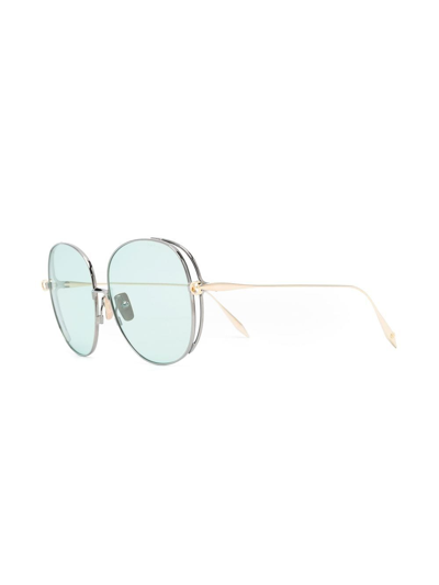 Shop Dita Eyewear Arohz Oversize Round-frame Sunglasses In 03 Silver Gold