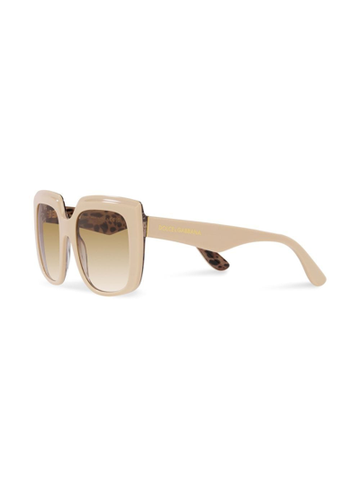 Dolce & Gabbana Oversize-frame Sunglasses In Neutrals