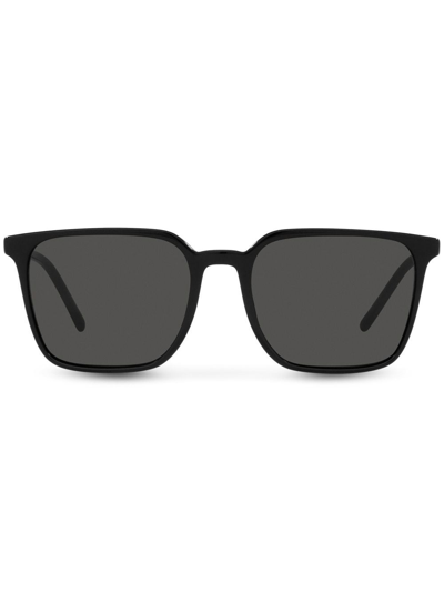 Shop Dolce & Gabbana Thin Profile Square-frame Sunglasses In Black