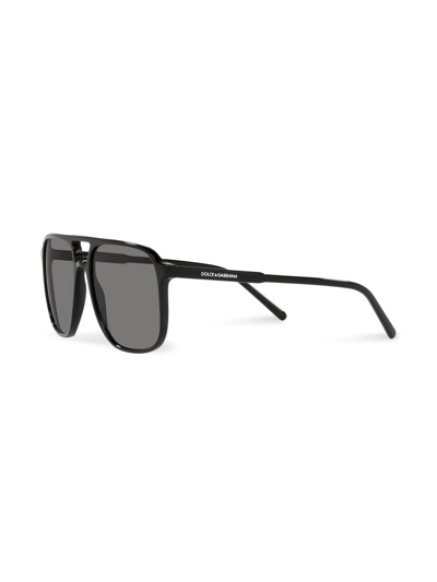 Shop Dolce & Gabbana Thin Profile Square-frame Sunglasses In Black