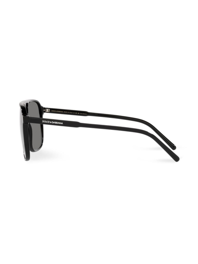 Shop Dolce & Gabbana Thin Profile Square-frame Sunglasses In Black