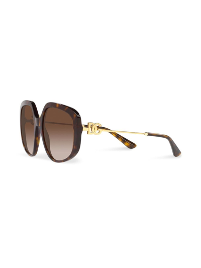 Shop Dolce & Gabbana Dg Light Oversize-frame Sunglasses In Brown