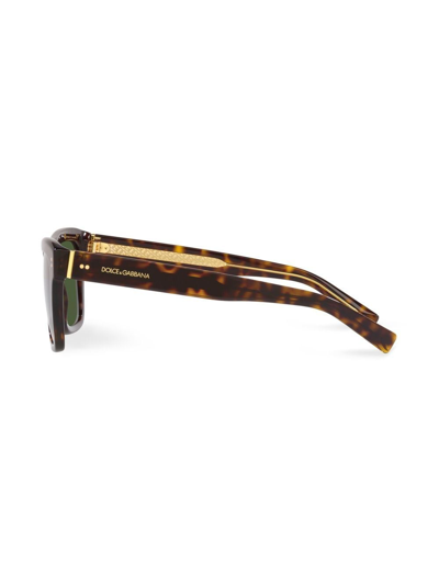 Shop Dolce & Gabbana Domenico Square-frame Sunglasses In Brown