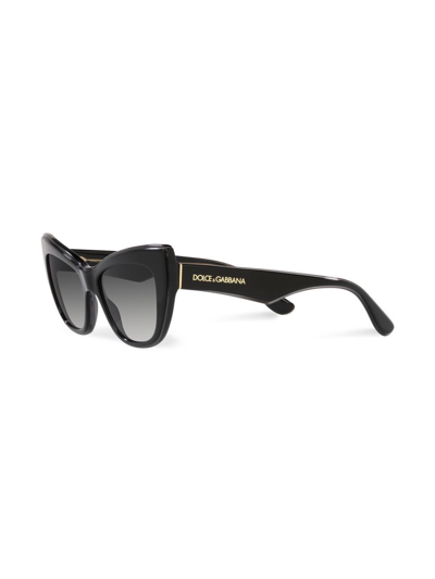 Dolce & Gabbana Logo-plaque Cat-eye Sunglasses In Black
