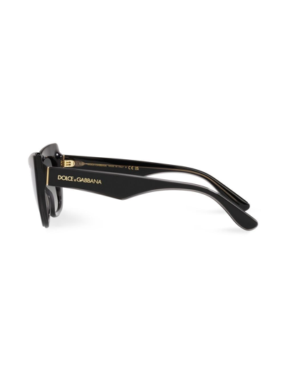 Dolce & Gabbana Logo-plaque Cat-eye Sunglasses In Black