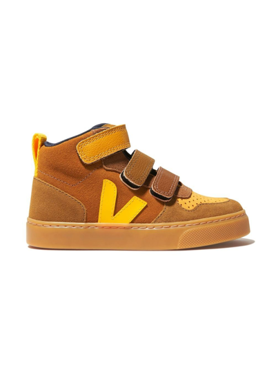 Shop Veja V-10 Mid Sneakers In Yellow