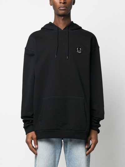 Shop Fred Perry Crest-patch Pullover Hoodie In Black
