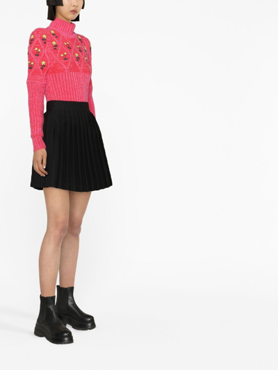 Shop Cormio Oma Floral-embroidered Wool Jumper In Pink