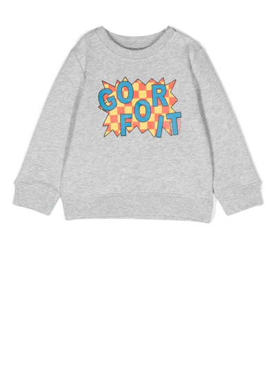 Shop Stella Mccartney Graphic-print Cotton Sweatshirt In Grey
